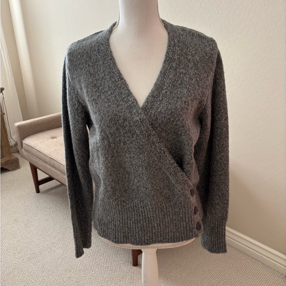 DownEast Blue/Cream Heathered Women's Cardigan